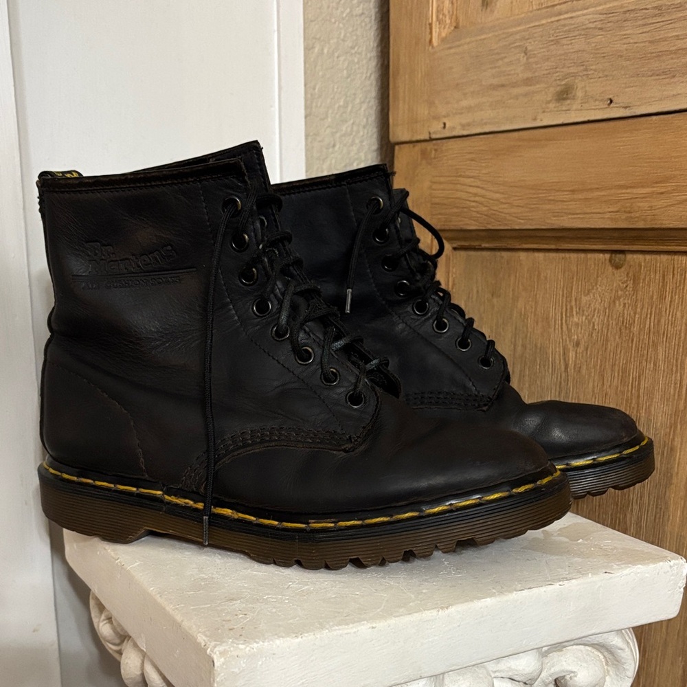 Dr. Martens Black Leather Lace-Up Boots Made in England